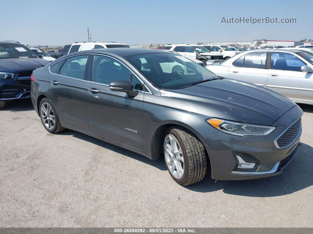 2019 Ford Fusion Hybrid Titanium Серый vin: 3FA6P0RU5KR117738