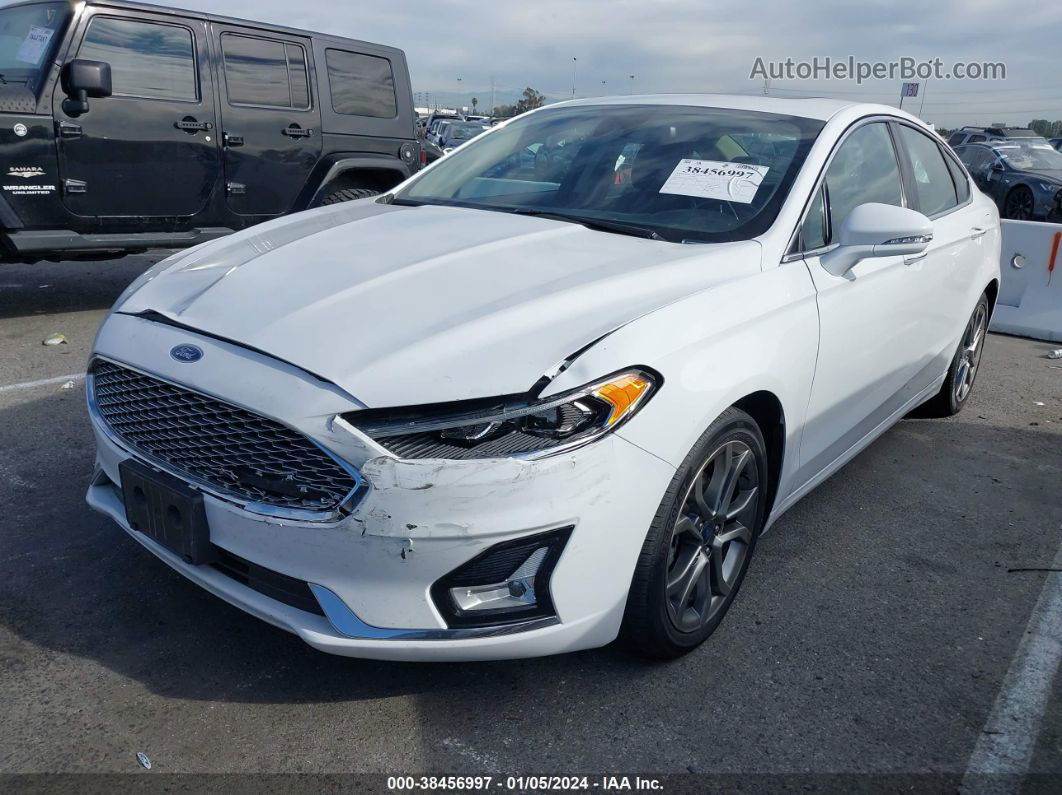 2019 Ford Fusion Hybrid Titanium White vin: 3FA6P0RU5KR120509