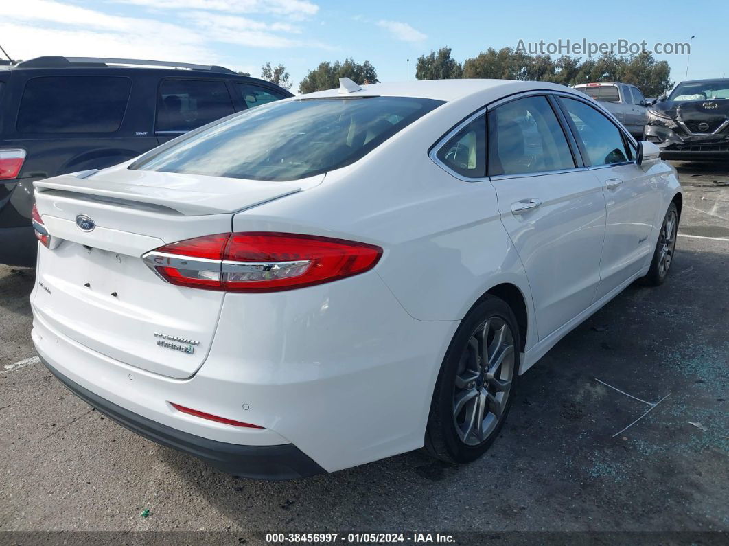 2019 Ford Fusion Hybrid Titanium White vin: 3FA6P0RU5KR120509