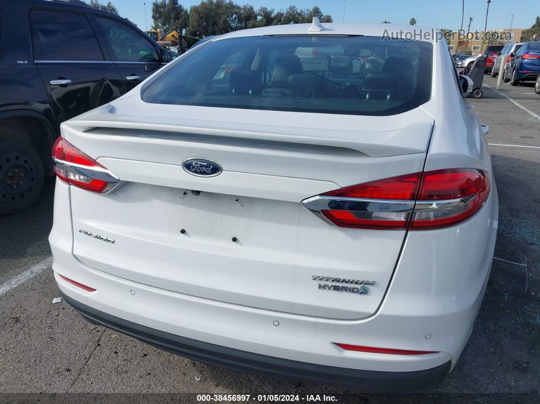 2019 Ford Fusion Hybrid Titanium White vin: 3FA6P0RU5KR120509