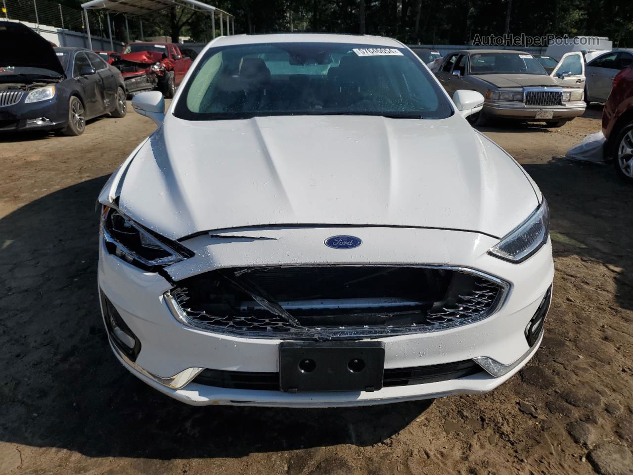 2019 Ford Fusion Titanium White vin: 3FA6P0RU6KR105582