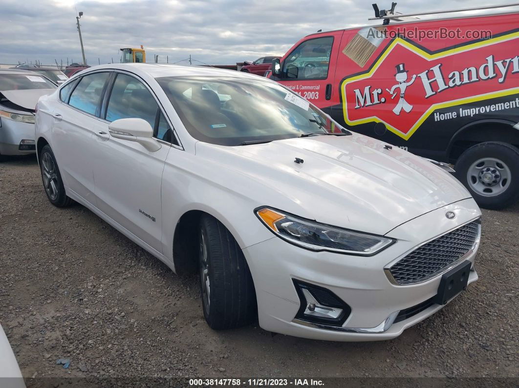 2019 Ford Fusion Hybrid Titanium White vin: 3FA6P0RU6KR235670