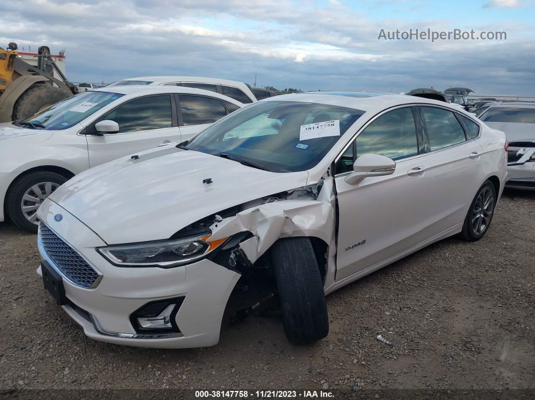 2019 Ford Fusion Hybrid Titanium White vin: 3FA6P0RU6KR235670