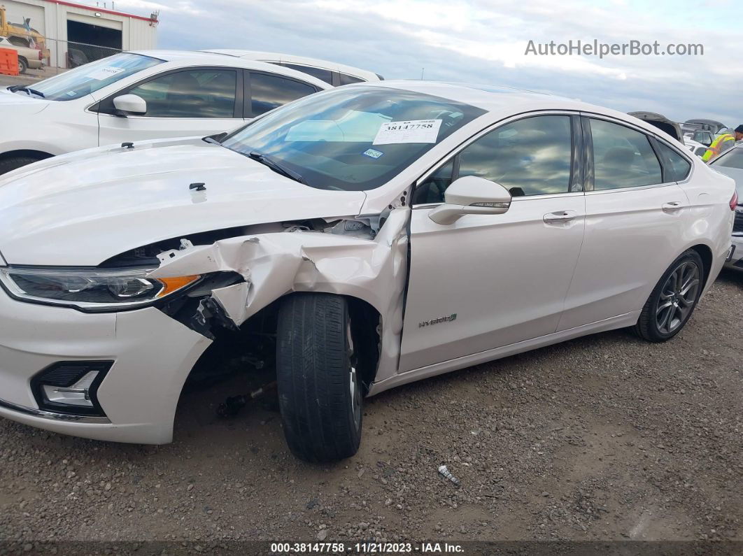 2019 Ford Fusion Hybrid Titanium White vin: 3FA6P0RU6KR235670