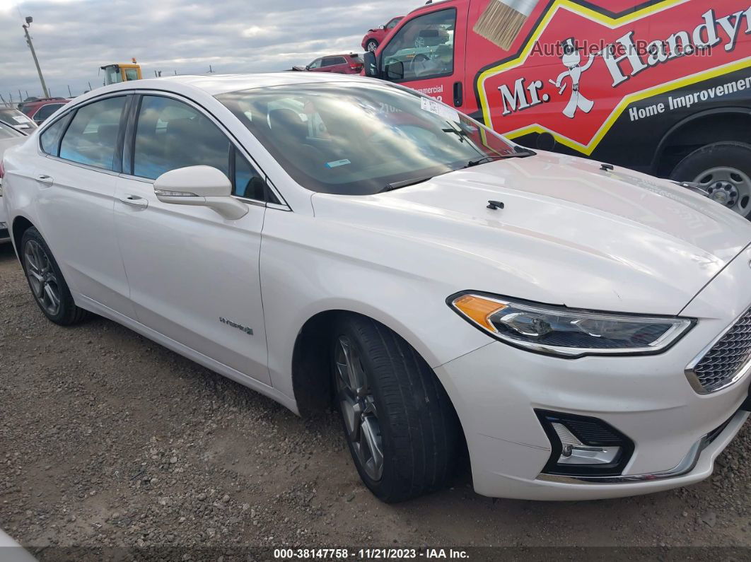 2019 Ford Fusion Hybrid Titanium White vin: 3FA6P0RU6KR235670