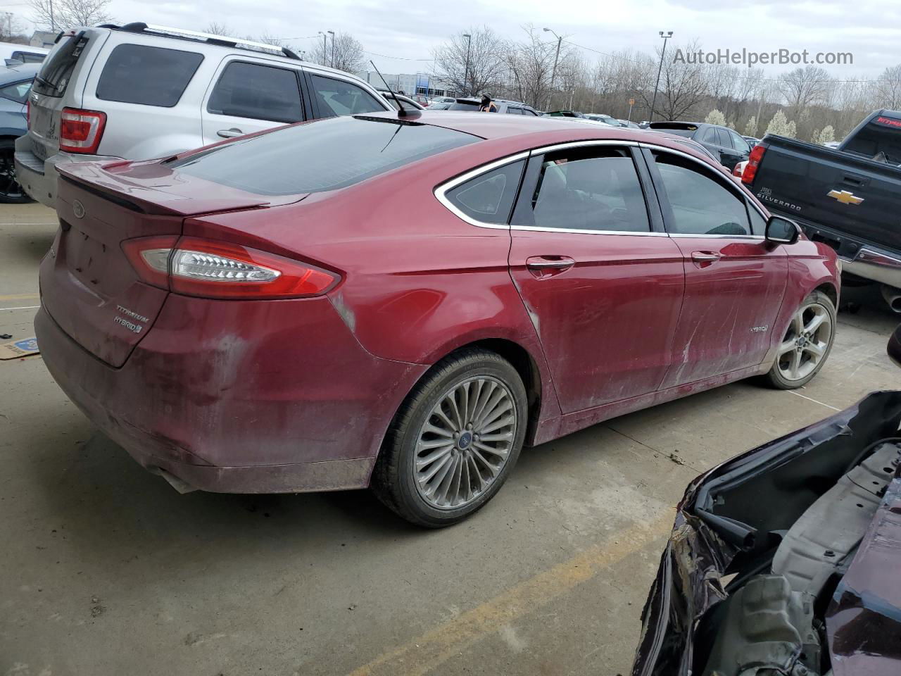 2014 Ford Fusion Titanium Hev Красный vin: 3FA6P0RU7ER388577