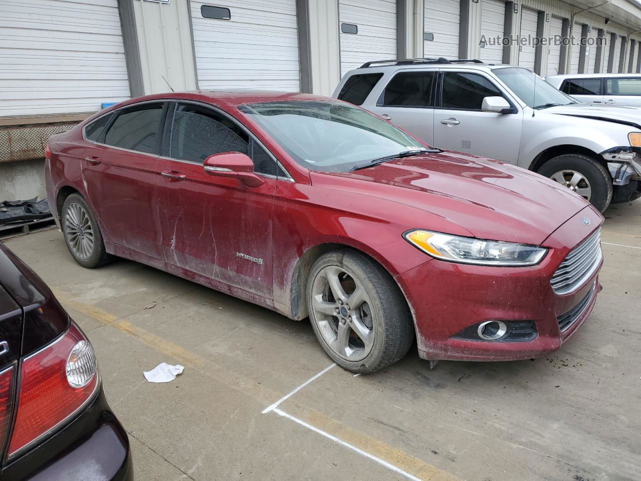 2014 Ford Fusion Titanium Hev Red vin: 3FA6P0RU7ER388577