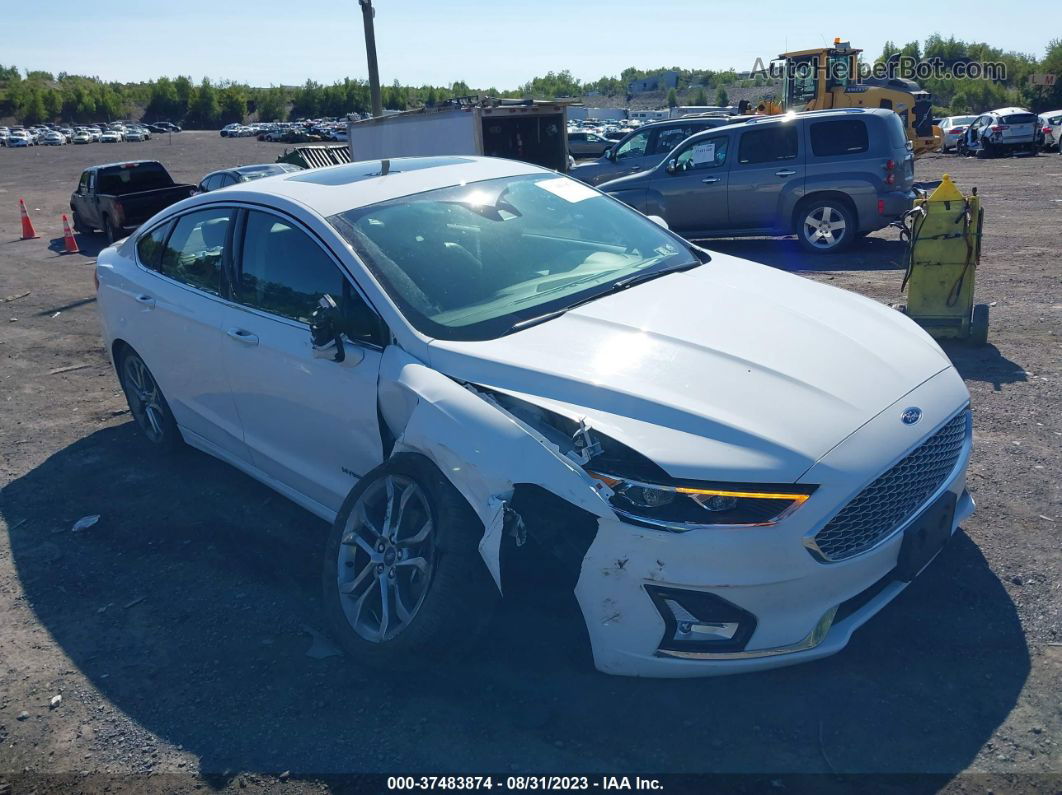 2019 Ford Fusion Hybrid Titanium White vin: 3FA6P0RU9KR106810