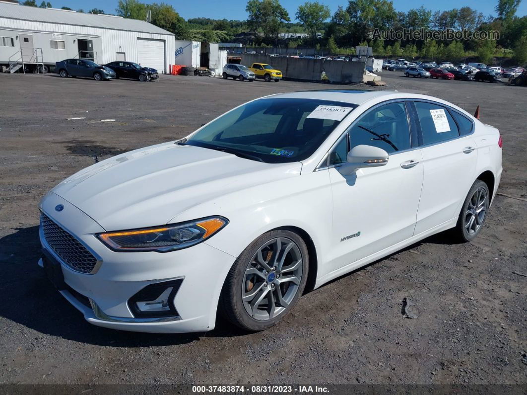 2019 Ford Fusion Hybrid Titanium White vin: 3FA6P0RU9KR106810