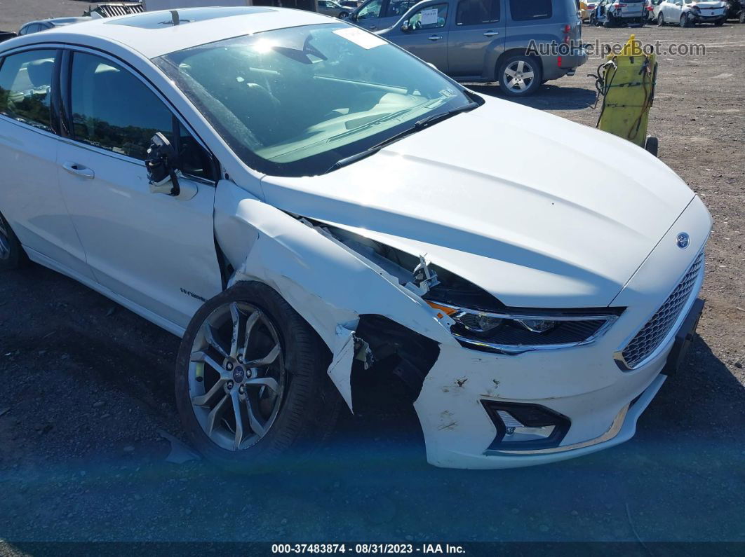 2019 Ford Fusion Hybrid Titanium White vin: 3FA6P0RU9KR106810