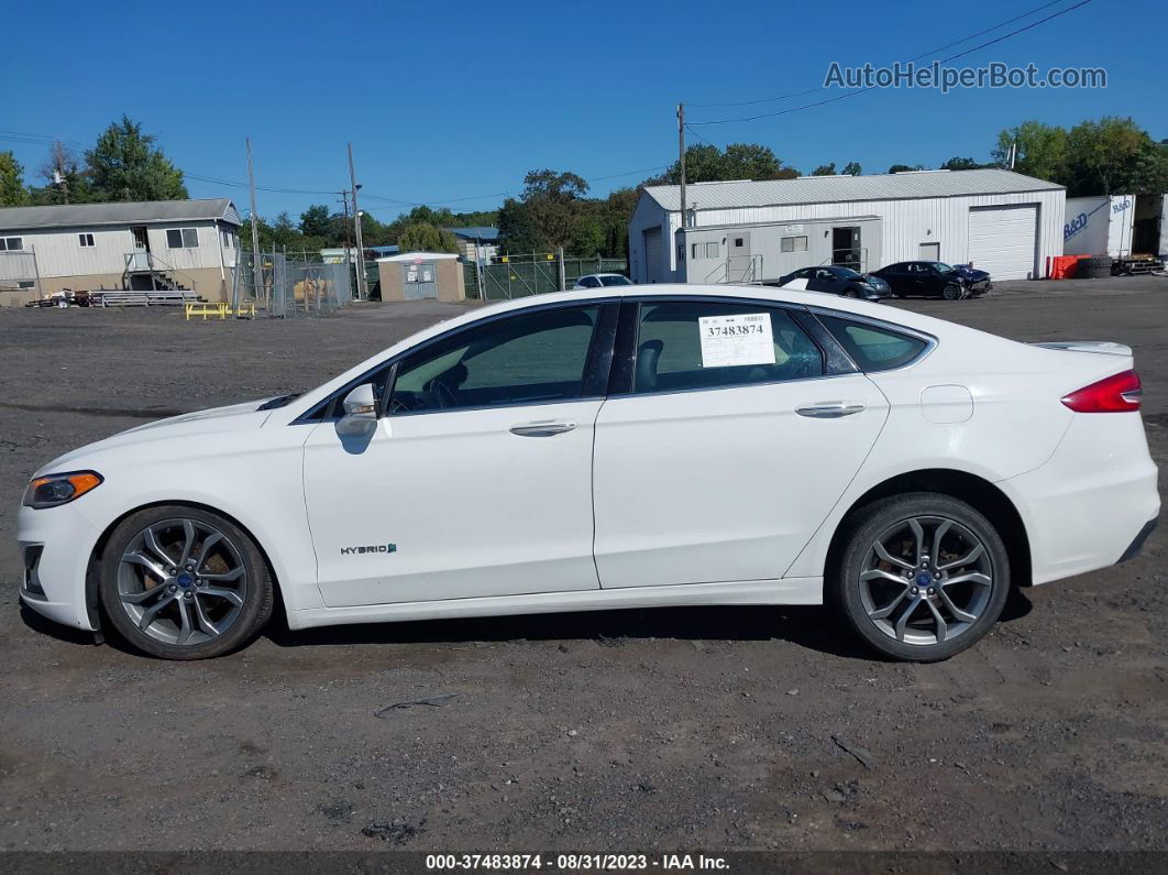 2019 Ford Fusion Hybrid Titanium White vin: 3FA6P0RU9KR106810