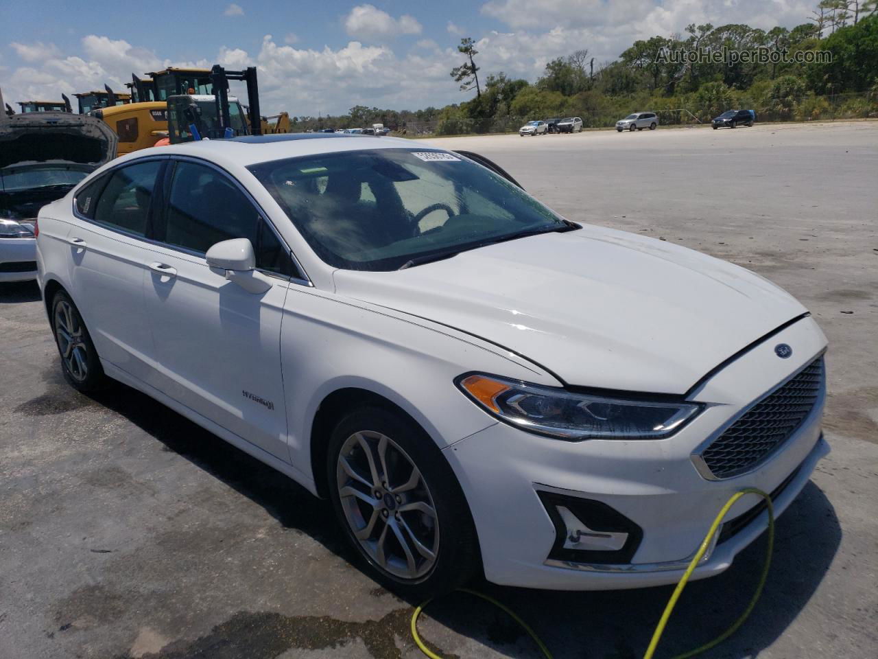 2019 Ford Fusion Titanium Белый vin: 3FA6P0RU9KR123946