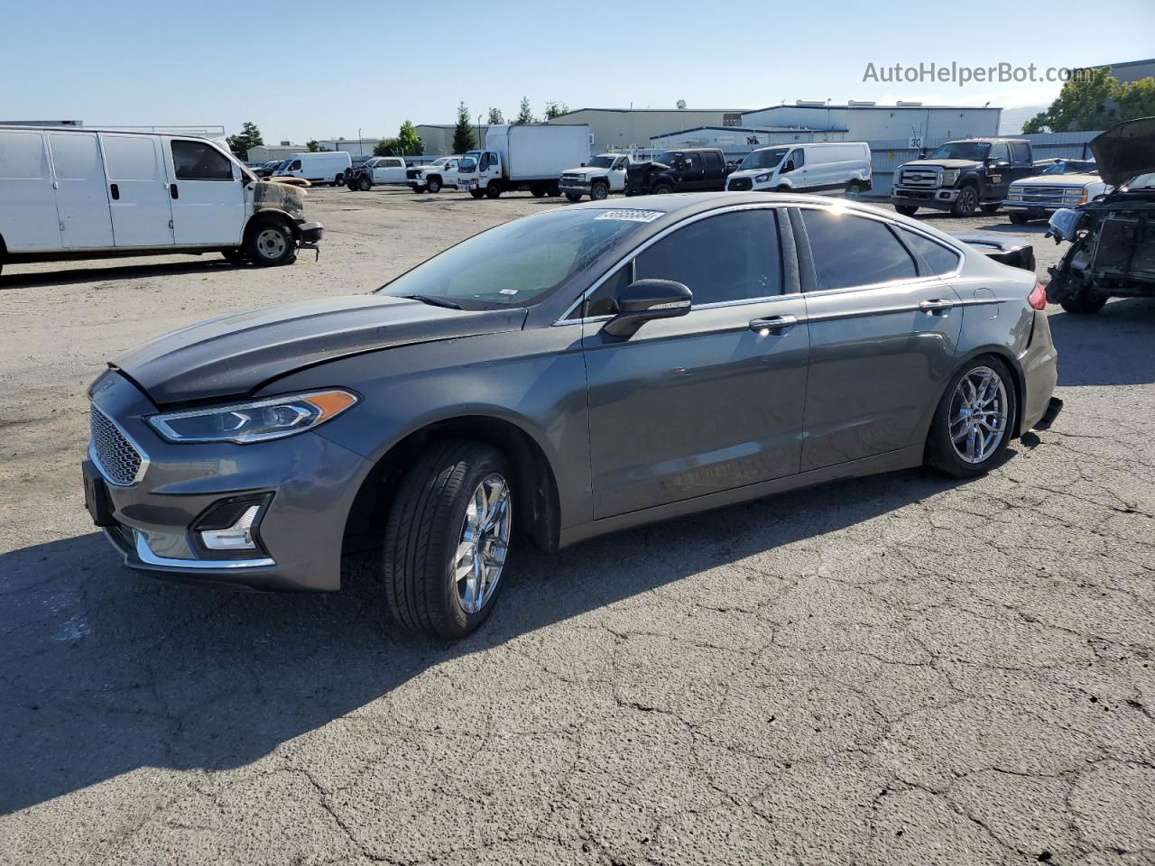 2020 Ford Fusion Titanium Gray vin: 3FA6P0RU9LR247183