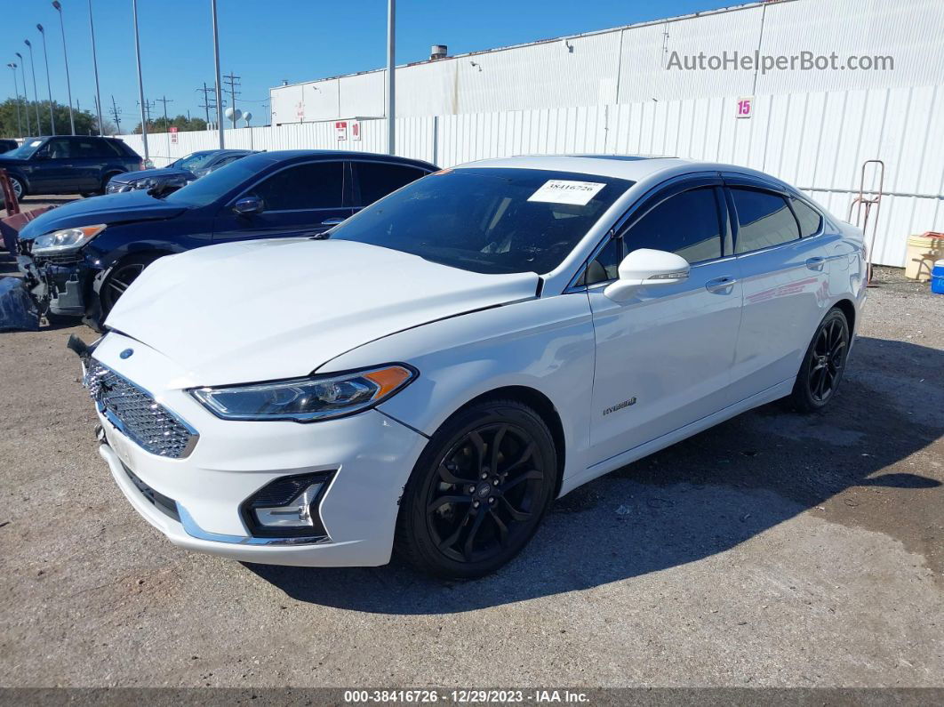 2019 Ford Fusion Hybrid Titanium White vin: 3FA6P0RUXKR140870