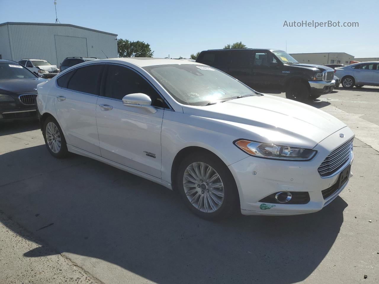 2014 Ford Fusion Titanium Phev White vin: 3FA6P0SU1ER291725