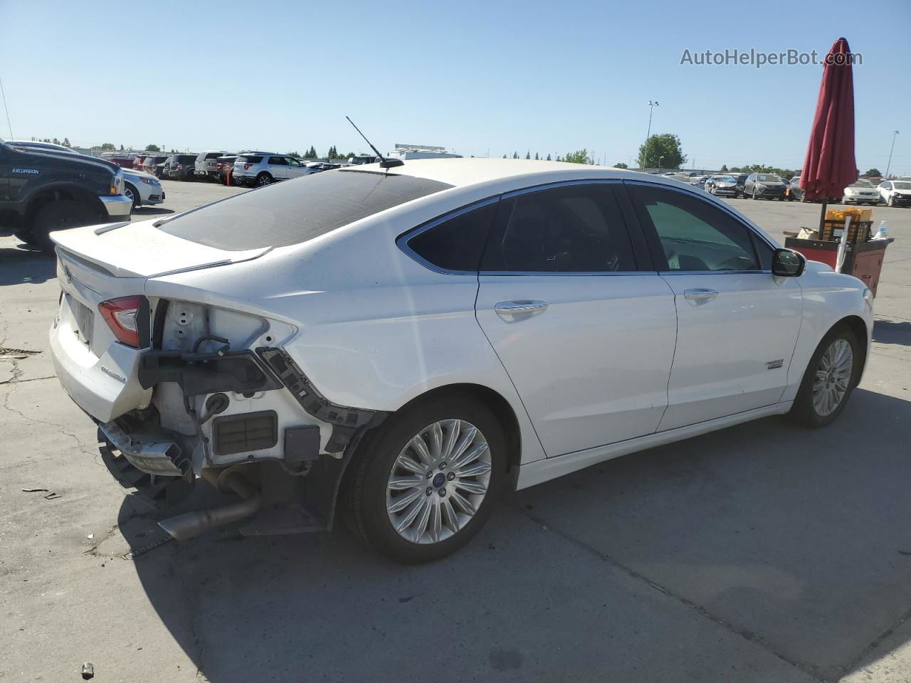 2014 Ford Fusion Titanium Phev White vin: 3FA6P0SU1ER291725