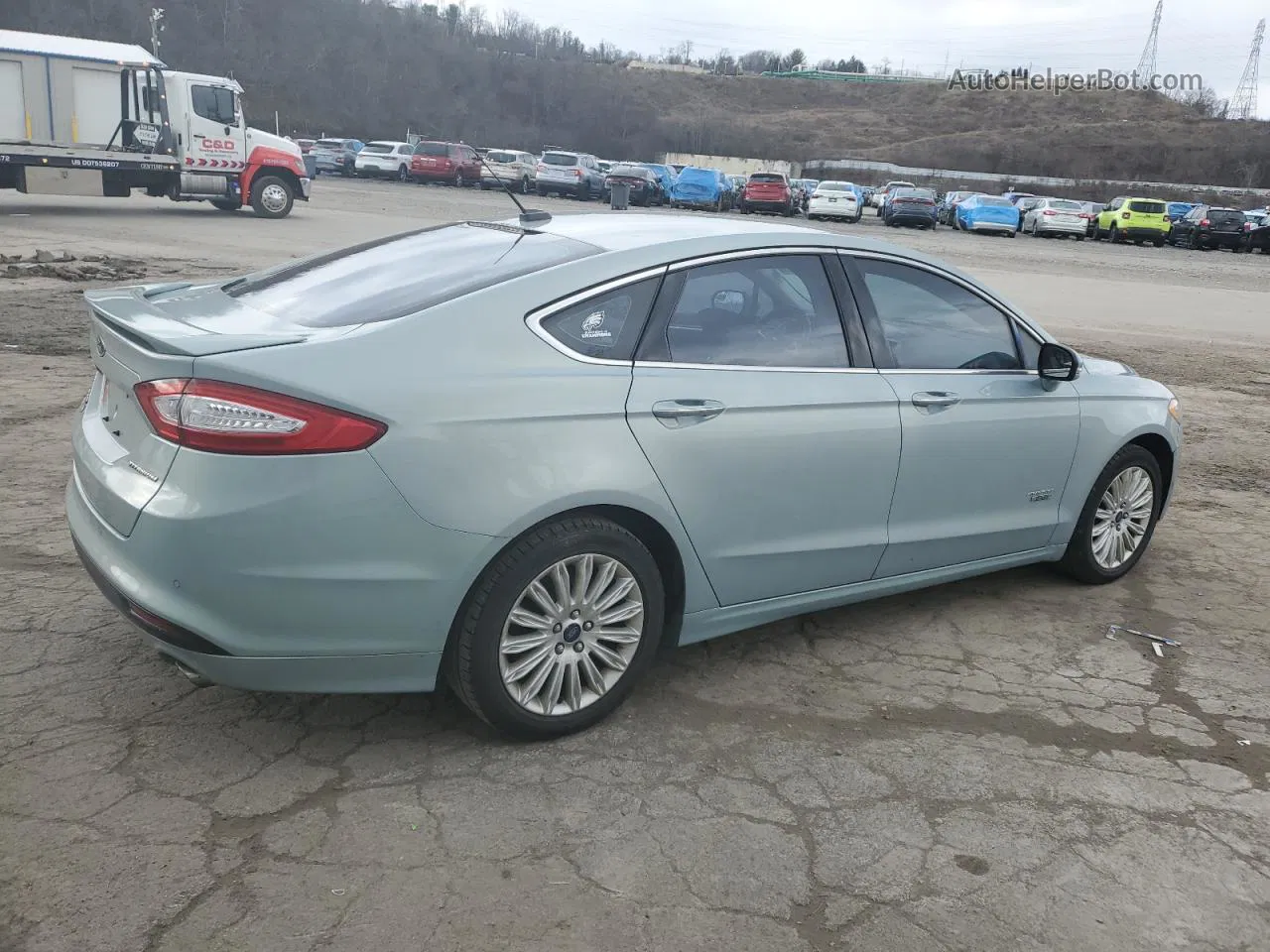 2014 Ford Fusion Titanium Phev Turquoise vin: 3FA6P0SU1ER342799