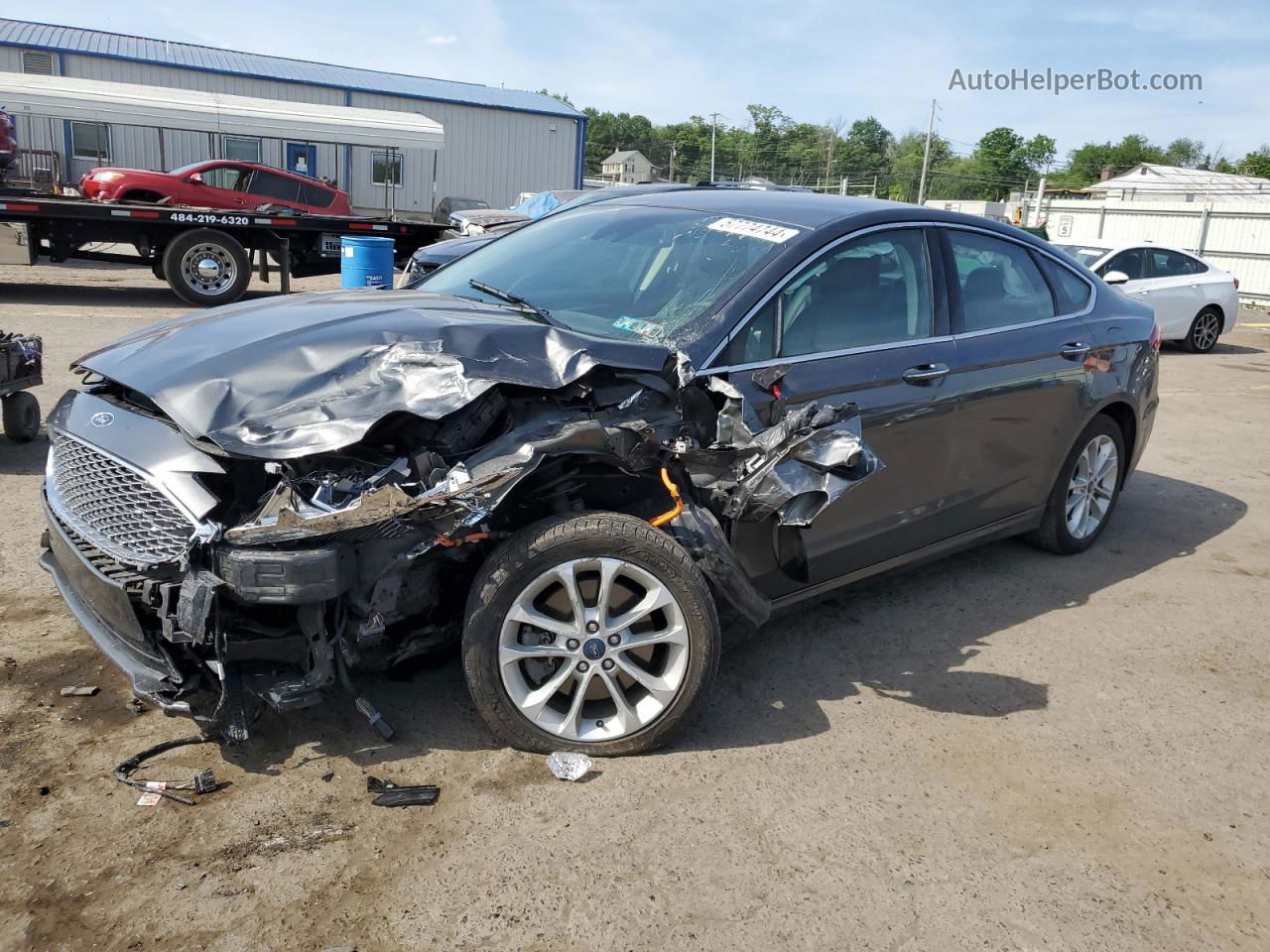 2019 Ford Fusion Titanium Серый vin: 3FA6P0SU2KR185294