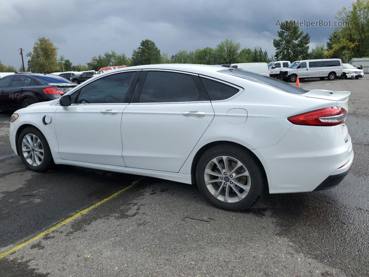 2019 Ford Fusion Titanium White vin: 3FA6P0SU4KR286997