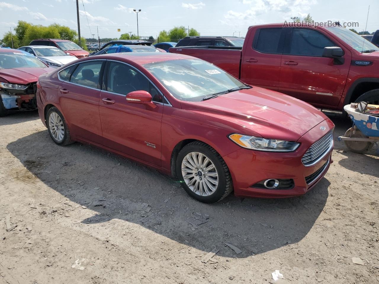 2013 Ford Fusion Titanium Phev Red vin: 3FA6P0SU5DR373598