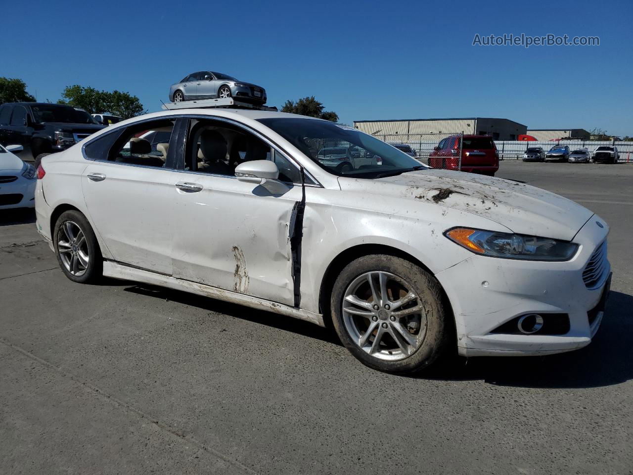 2015 Ford Fusion Titanium Phev White vin: 3FA6P0SU5FR264805