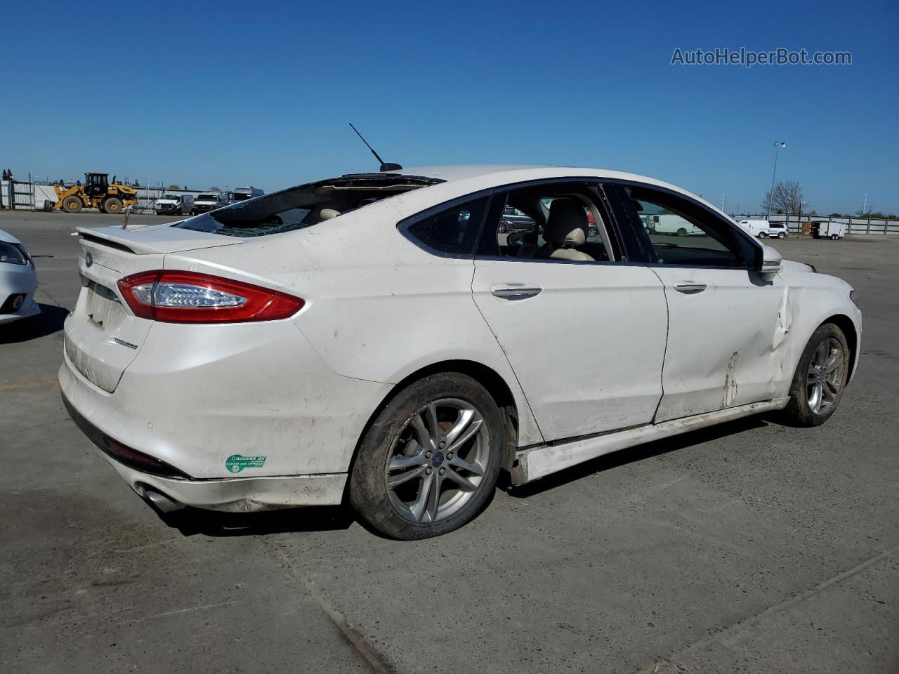 2015 Ford Fusion Titanium Phev White vin: 3FA6P0SU5FR264805