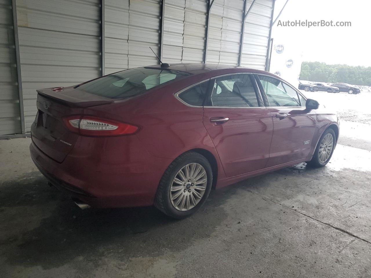 2014 Ford Fusion Titanium Phev Maroon vin: 3FA6P0SU6ER351921