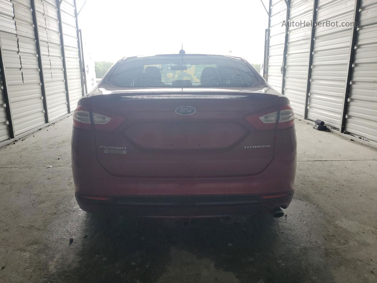 2014 Ford Fusion Titanium Phev Maroon vin: 3FA6P0SU6ER351921