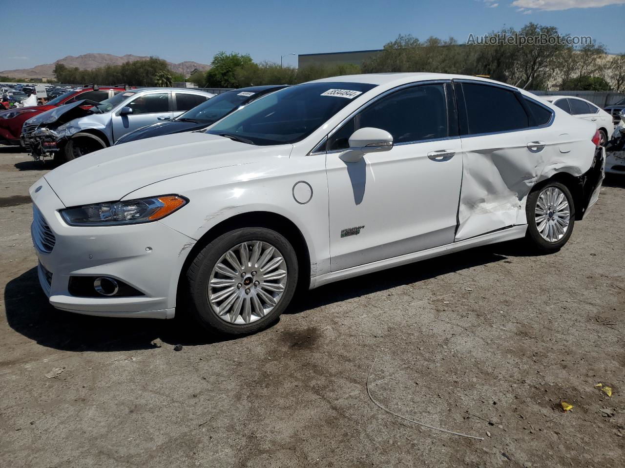 2014 Ford Fusion Titanium Phev White vin: 3FA6P0SU8ER383026