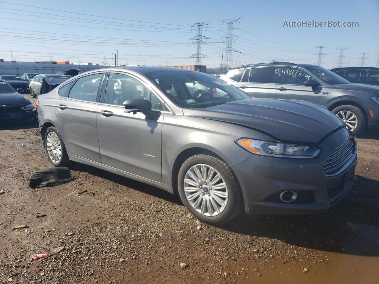 2013 Ford Fusion Titanium Phev Gray vin: 3FA6P0SUXDR233420