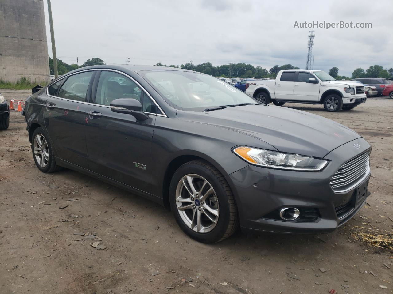 2015 Ford Fusion Titanium Phev Gray vin: 3FA6P0SUXFR157815