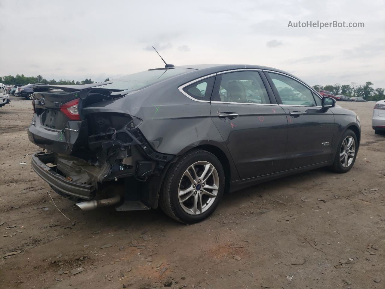 2015 Ford Fusion Titanium Phev Gray vin: 3FA6P0SUXFR157815