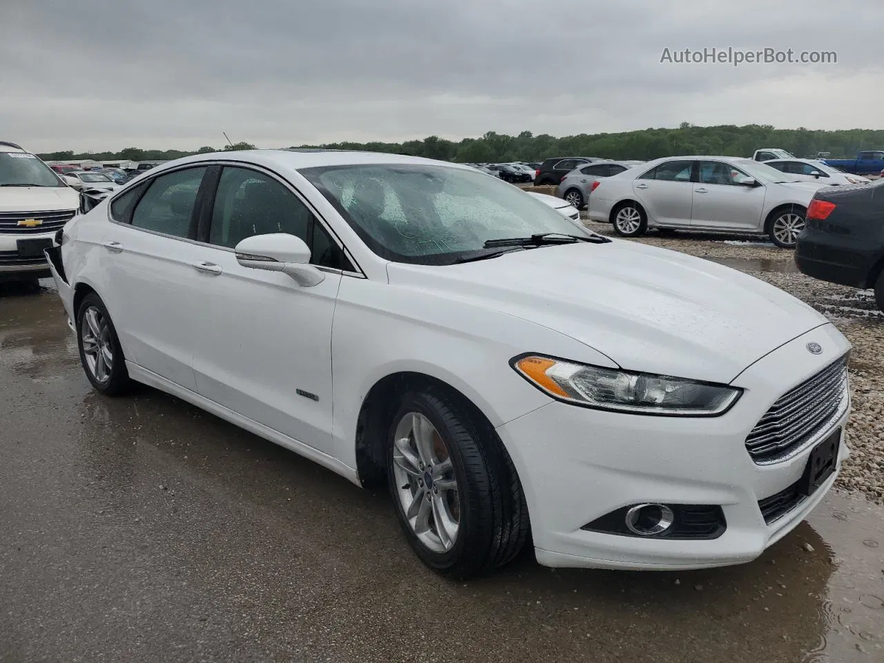 2016 Ford Fusion Titanium Phev White vin: 3FA6P0SUXGR230859