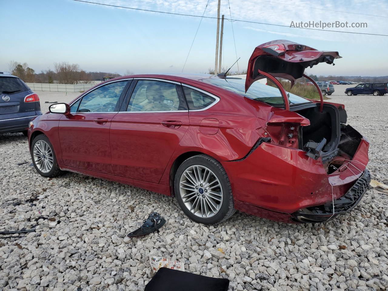 2016 Ford Fusion Se Красный vin: 3FA6P0T90GR205950