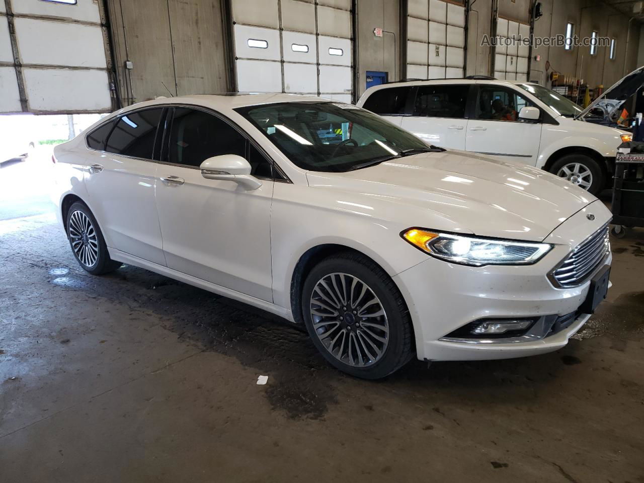 2017 Ford Fusion Se White vin: 3FA6P0T90HR242837