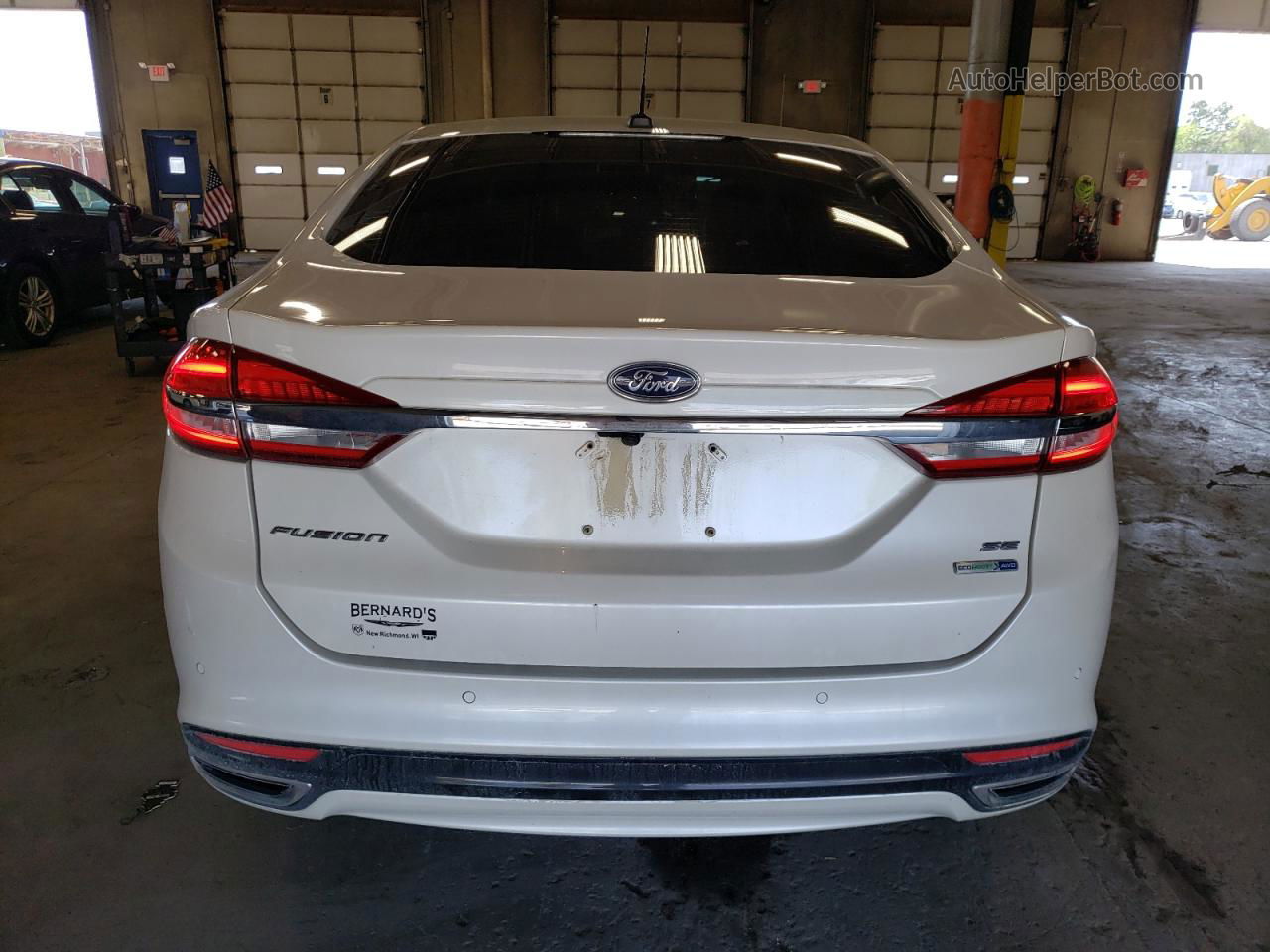 2017 Ford Fusion Se White vin: 3FA6P0T90HR242837