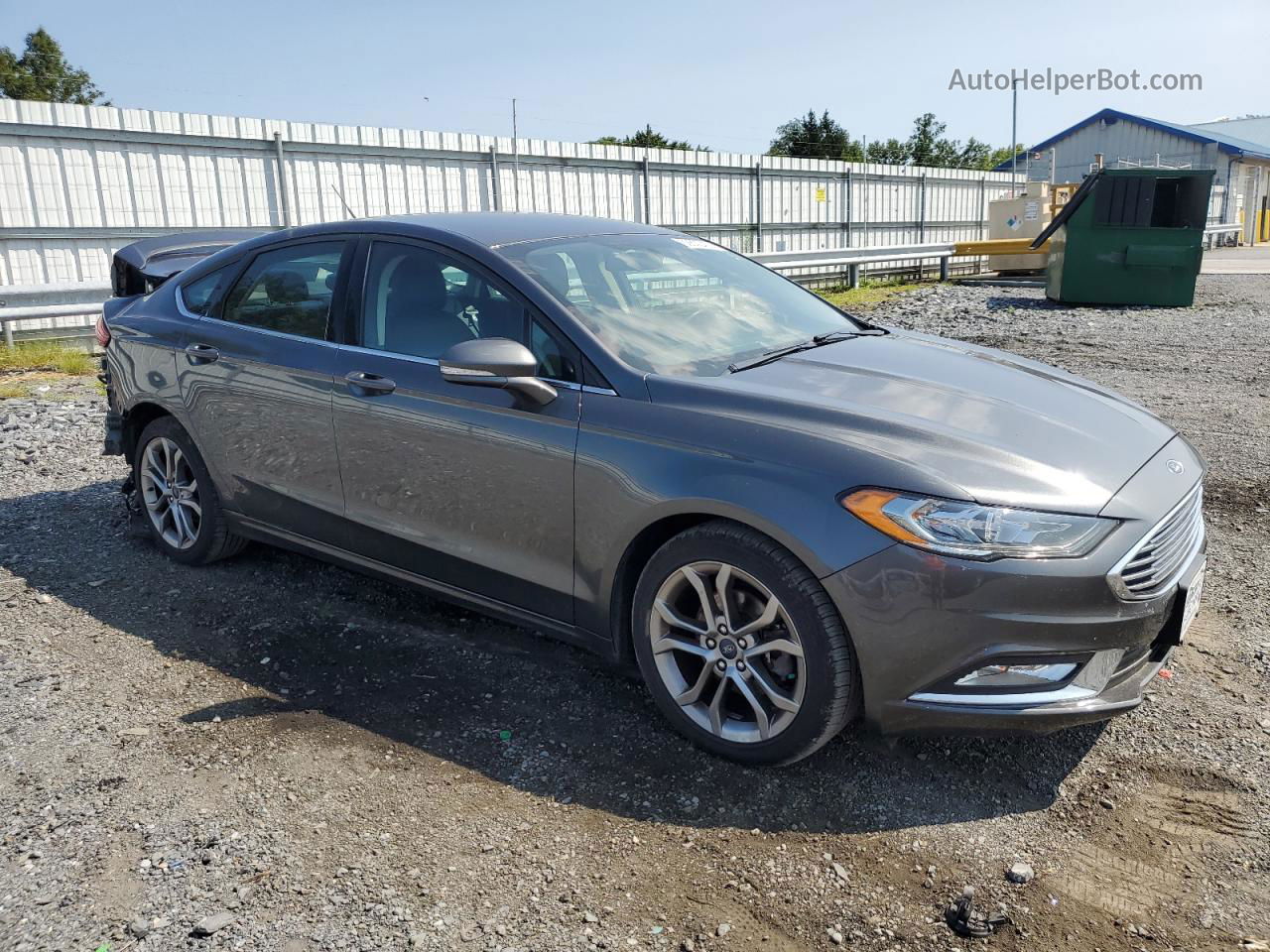 2017 Ford Fusion Se Gray vin: 3FA6P0T90HR345997