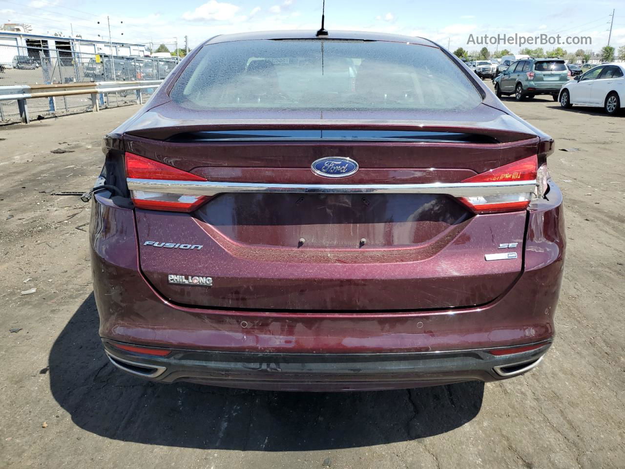 2017 Ford Fusion Se Maroon vin: 3FA6P0T90HR398439