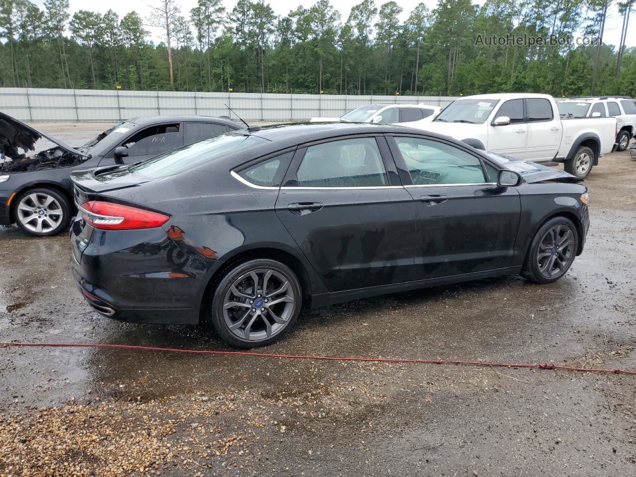 2018 Ford Fusion Se Black vin: 3FA6P0T90JR189496