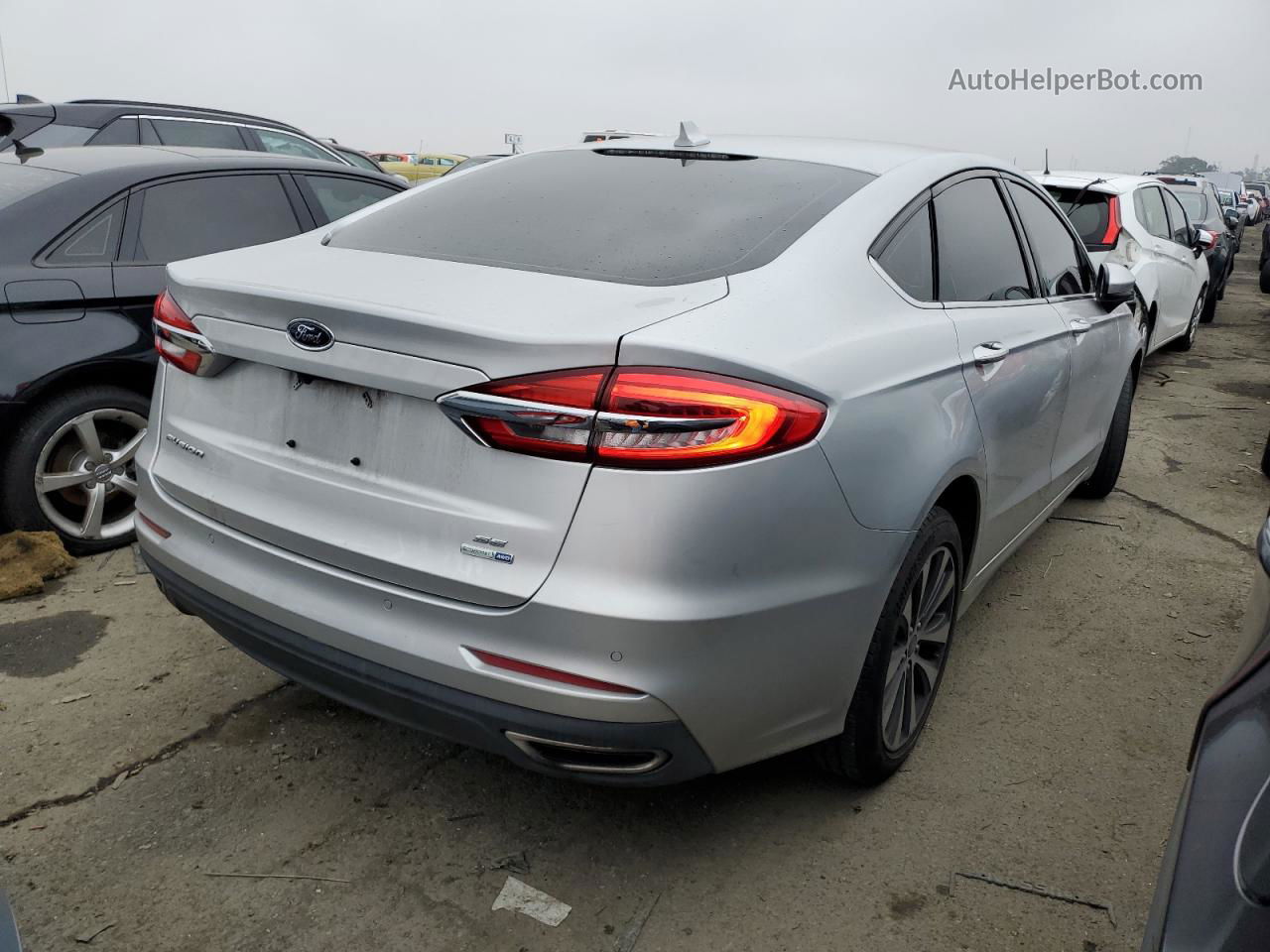 2019 Ford Fusion Se Gray vin: 3FA6P0T90KR264604