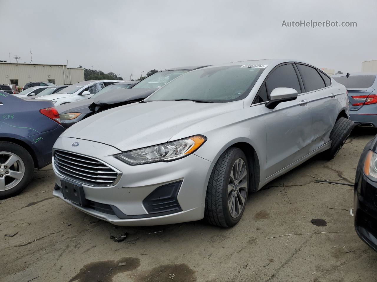 2019 Ford Fusion Se Gray vin: 3FA6P0T90KR264604