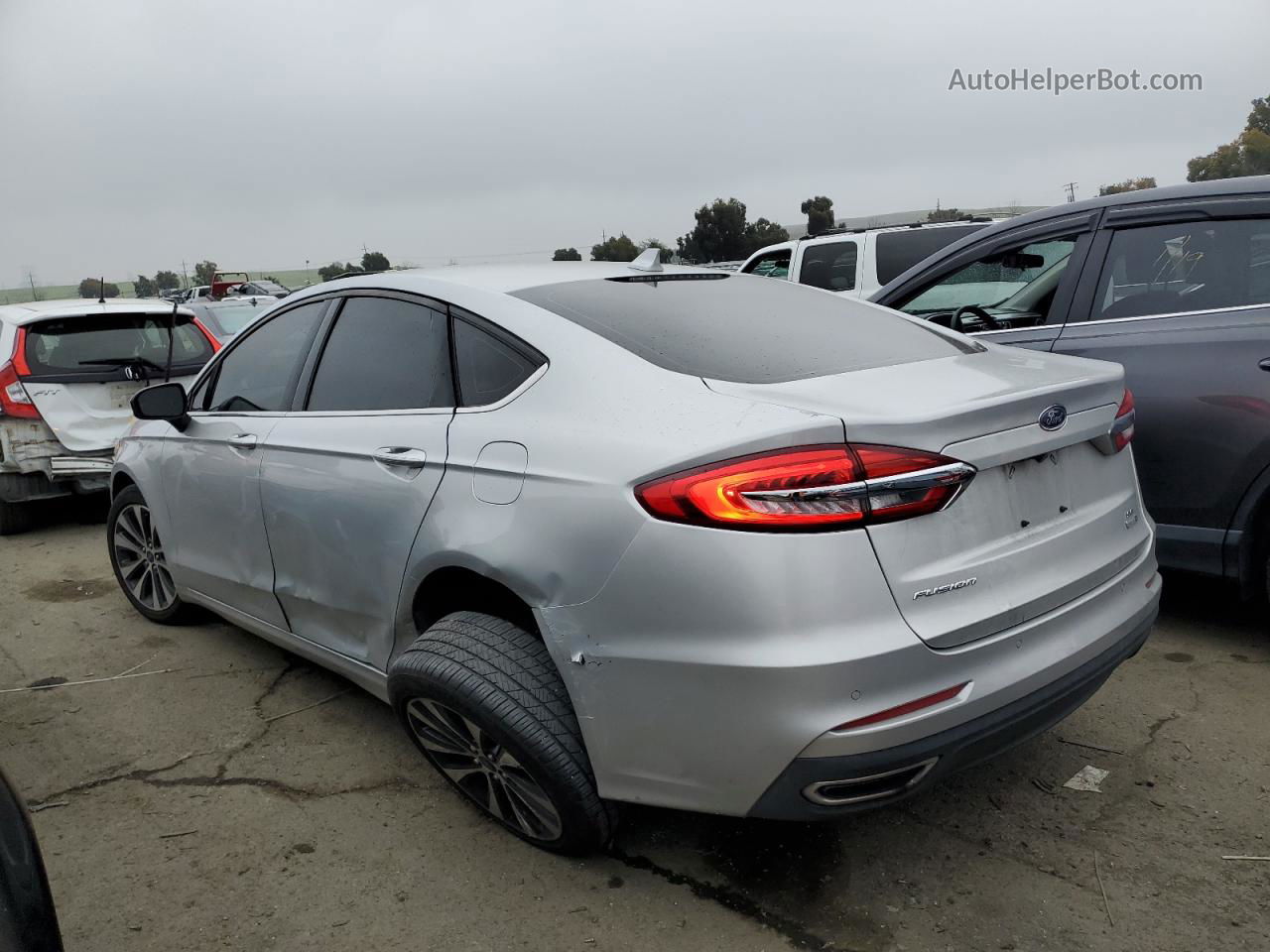 2019 Ford Fusion Se Gray vin: 3FA6P0T90KR264604