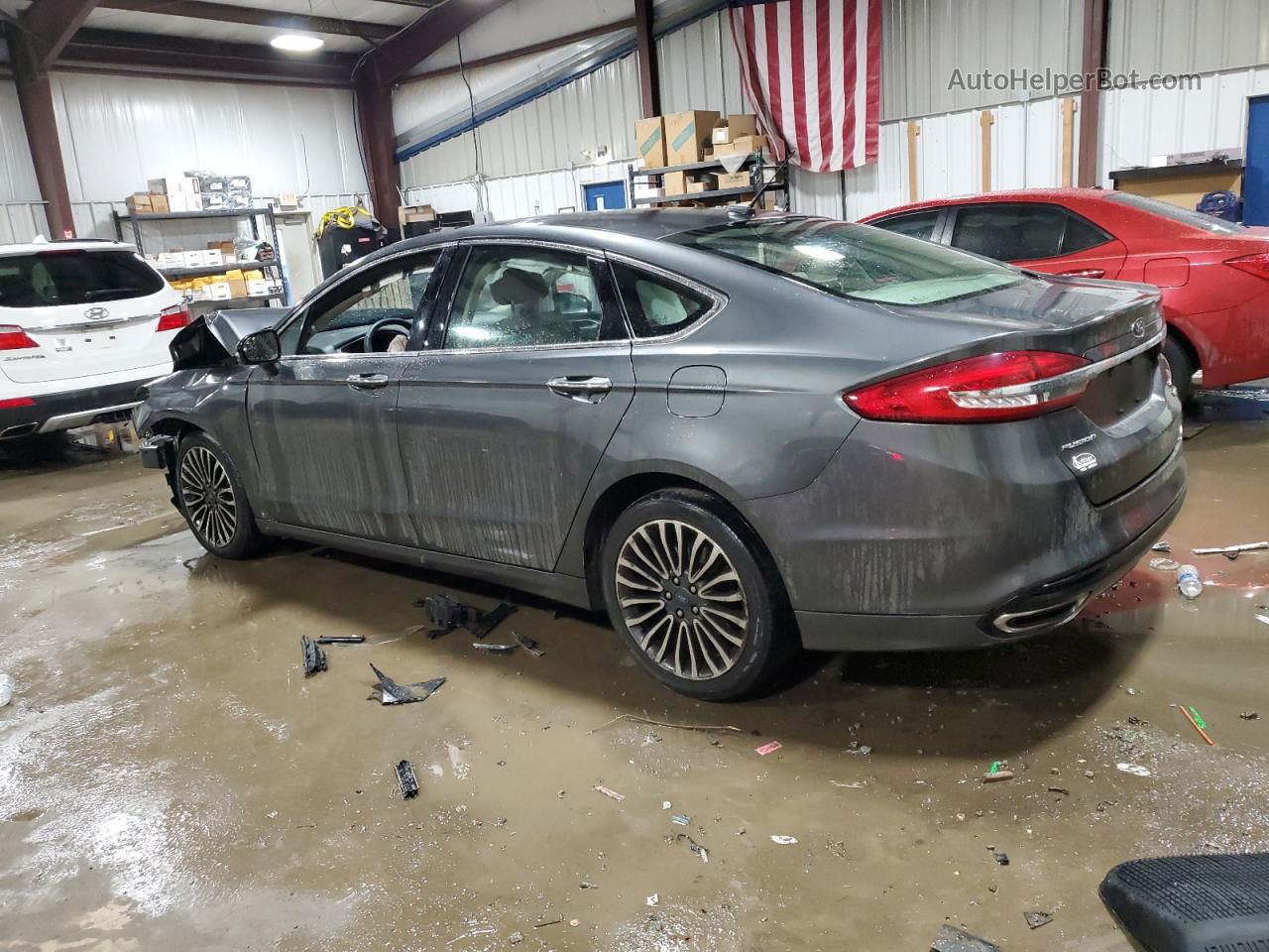 2017 Ford Fusion Se Gray vin: 3FA6P0T91HR261672