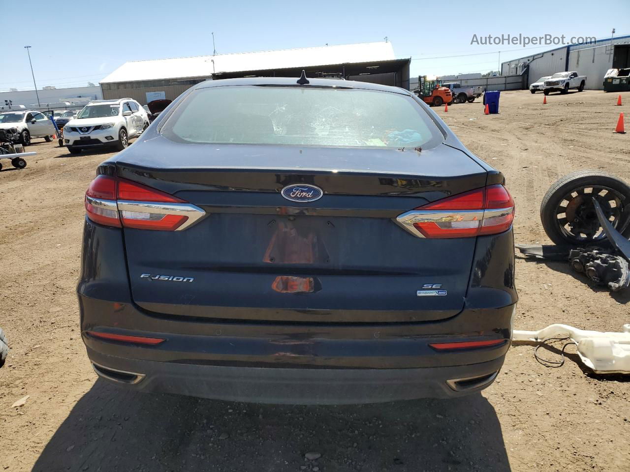 2019 Ford Fusion Se Black vin: 3FA6P0T91KR251294