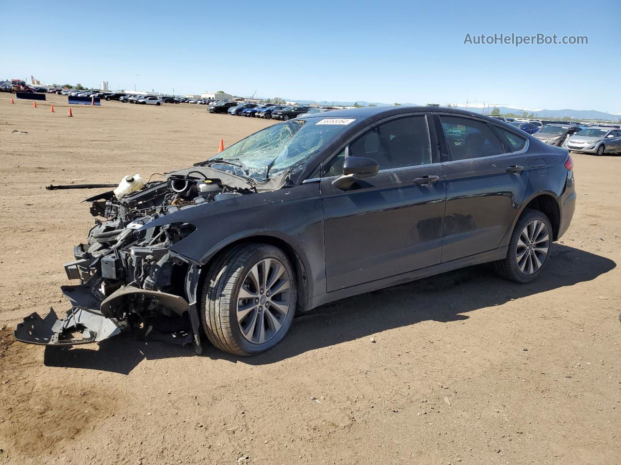 2019 Ford Fusion Se Black vin: 3FA6P0T91KR251294