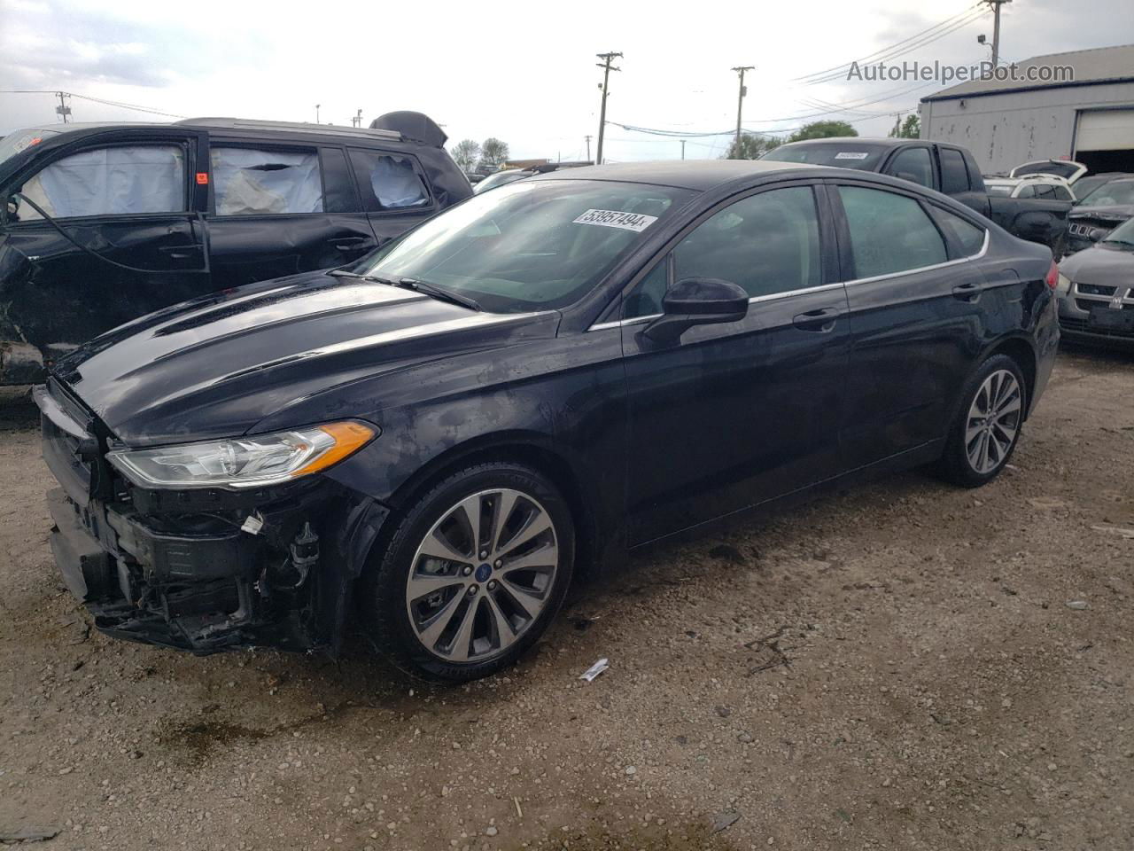 2020 Ford Fusion Se Black vin: 3FA6P0T91LR126880