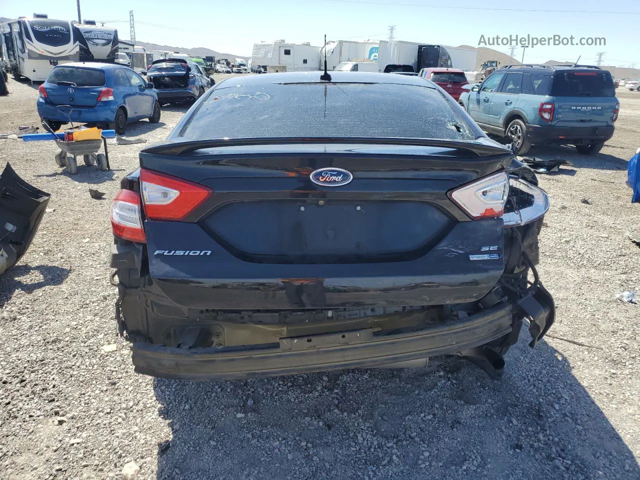 2016 Ford Fusion Se Black vin: 3FA6P0T92GR235287