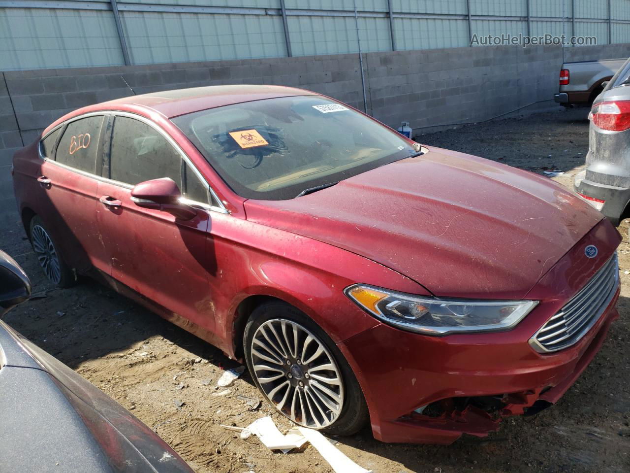 2017 Ford Fusion Se Maroon vin: 3FA6P0T92HR141394