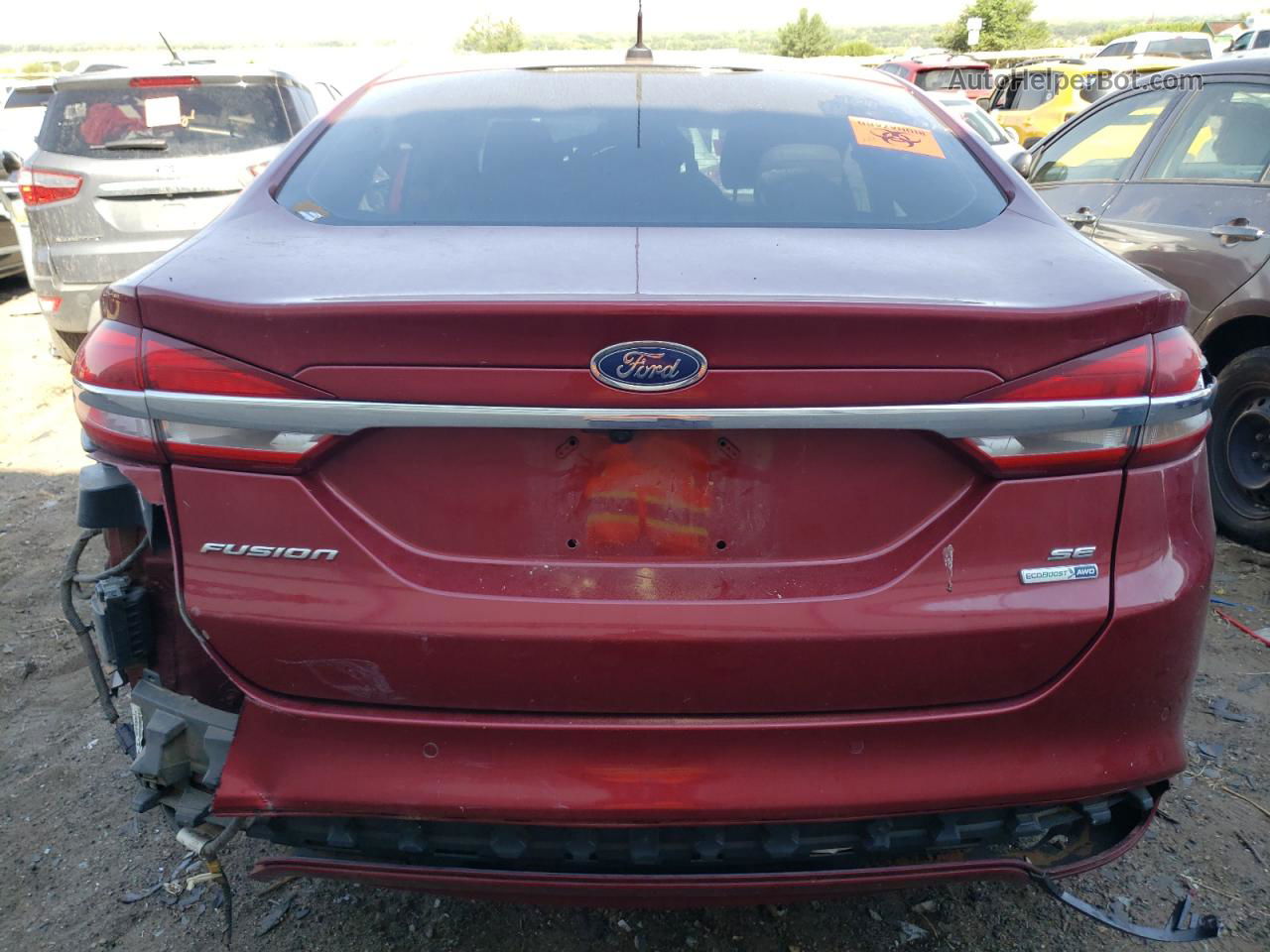 2017 Ford Fusion Se Maroon vin: 3FA6P0T92HR141394