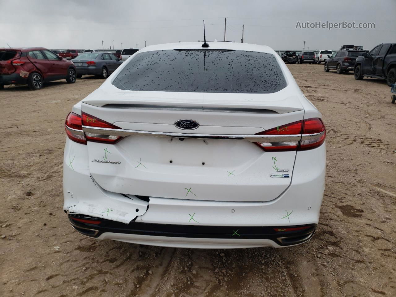 2017 Ford Fusion Se White vin: 3FA6P0T92HR260112